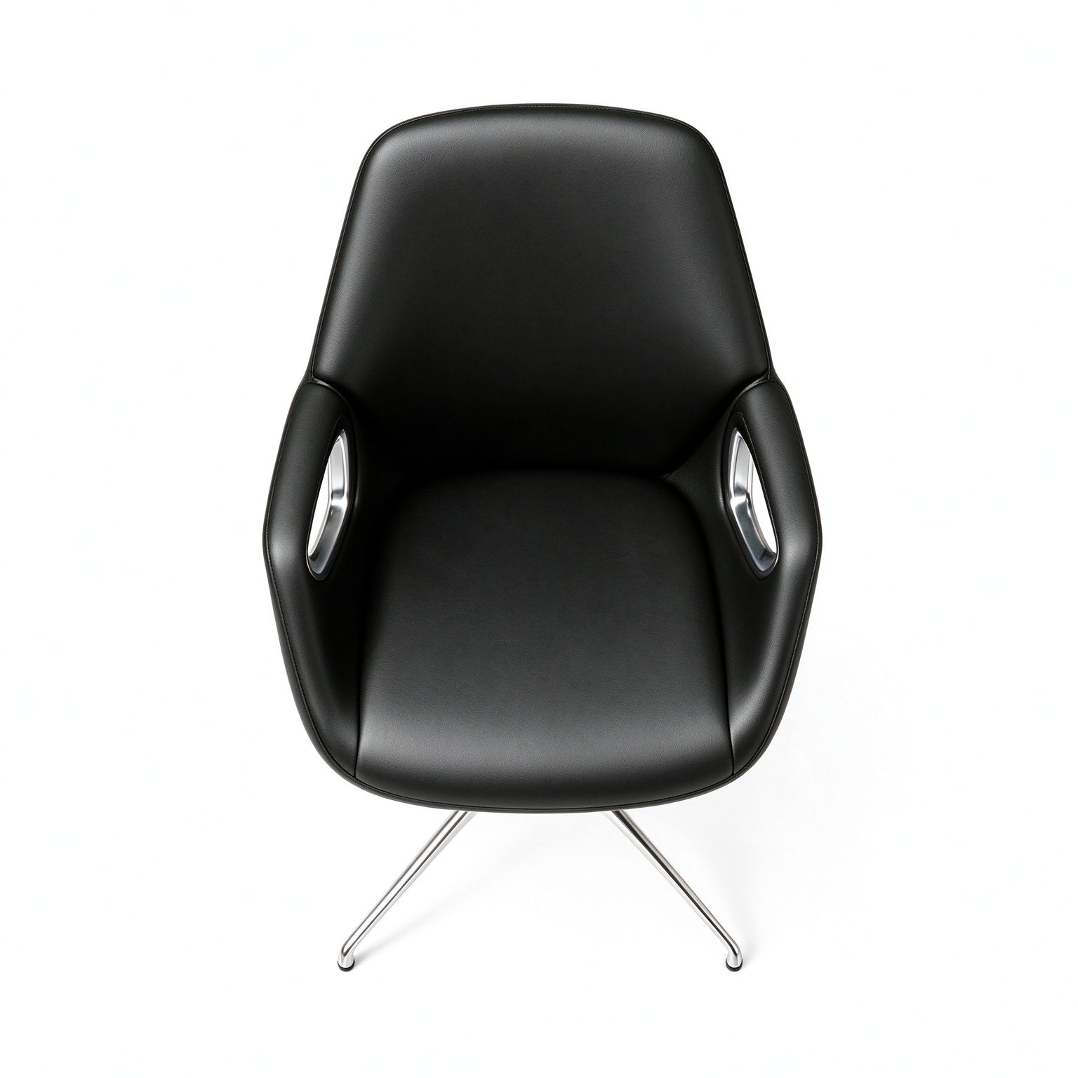Luxury Leather Office Chair High Back Executive Swivel Modern Ergonomic Chair with Aluminum Base for Office Building detail 3