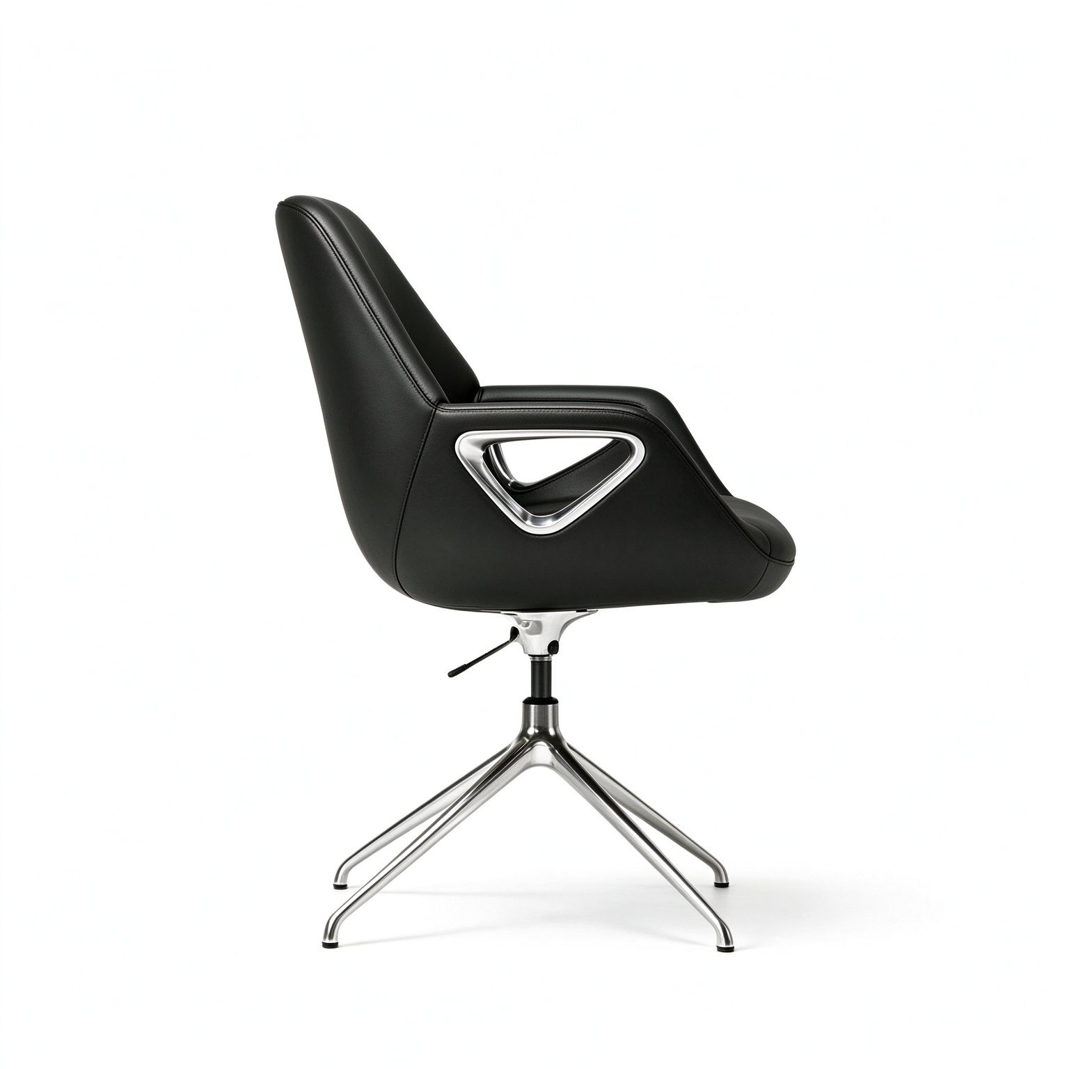 Luxury Leather Office Chair High Back Executive Swivel Modern Ergonomic Chair with Aluminum Base for Office Building detail 4
