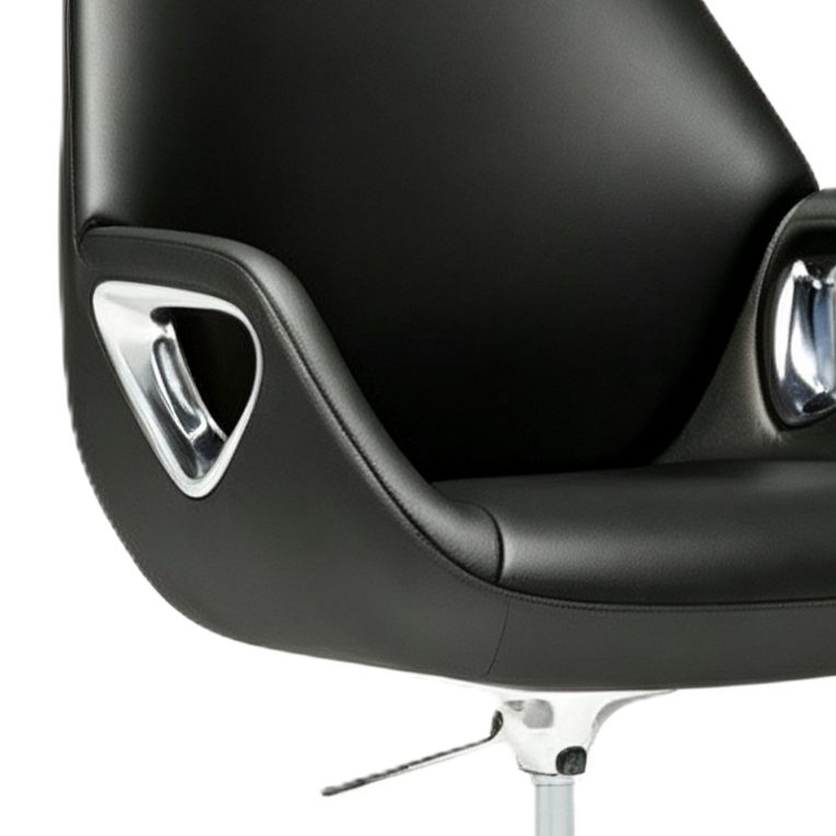Luxury Leather Office Chair High Back Executive Swivel Modern Ergonomic Chair with Aluminum Base for Office Building detail 5