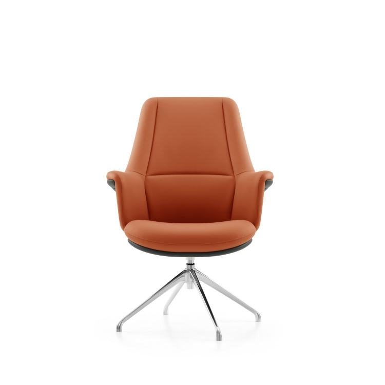 Modern Ergonomic Adjustable PU Leather Office Chair Aluminum Frame Fixed Armrest Headrest Lumbar Support for Office Computer detail 3