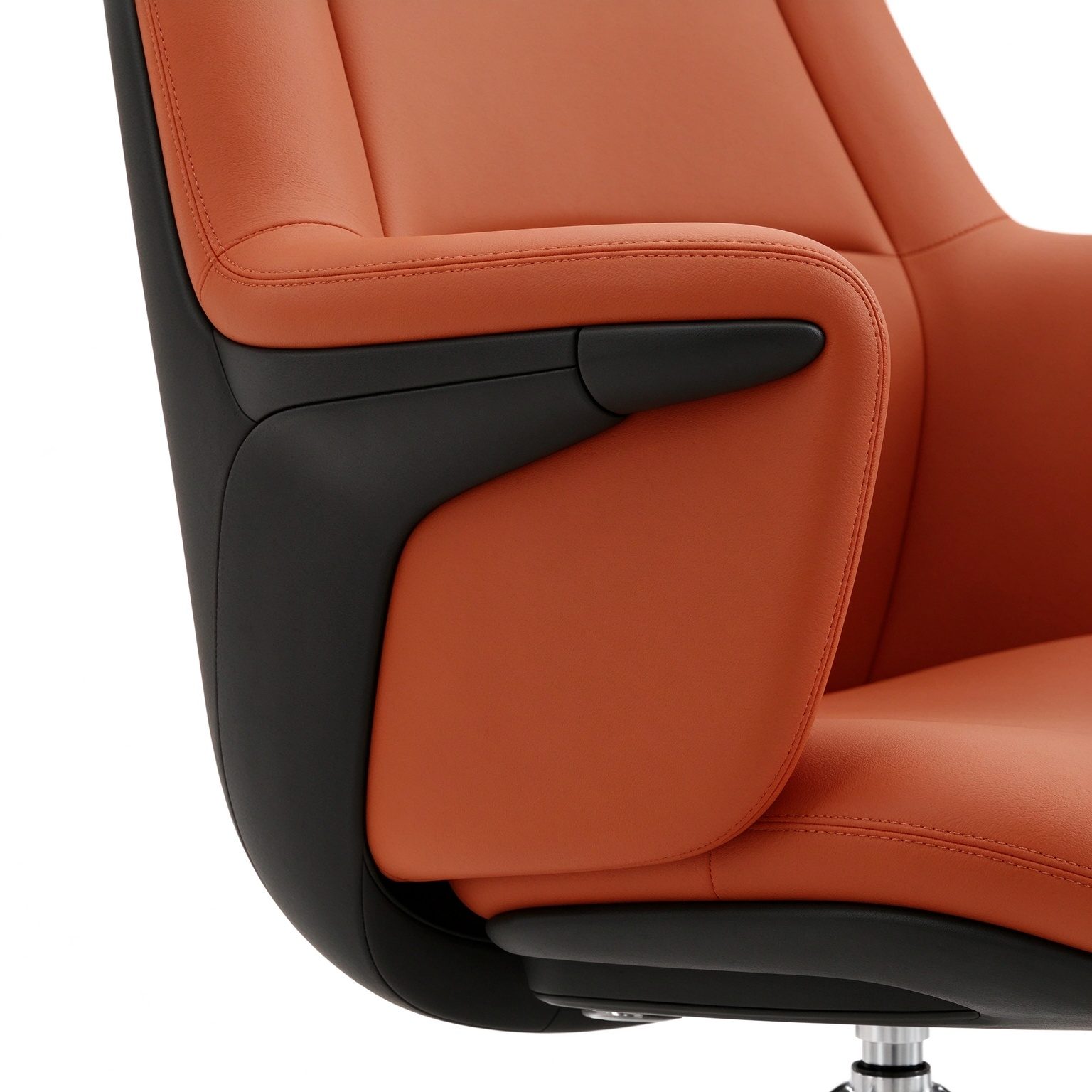 Modern Ergonomic Adjustable PU Leather Office Chair Aluminum Frame Fixed Armrest Headrest Lumbar Support for Office Computer detail 4
