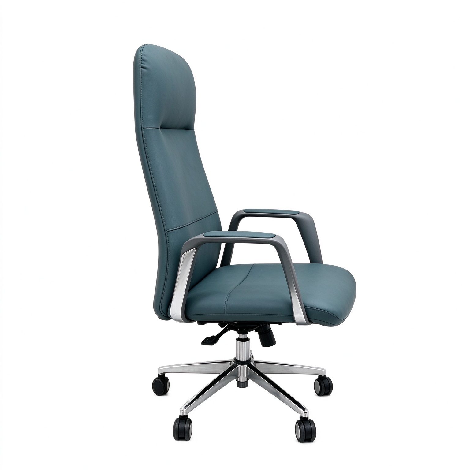 Modern High-Back Chair Ergonomic Manager Office Chair with Metal Revolving Base Luxury Executive Boss Executive Leather Chair detail 3