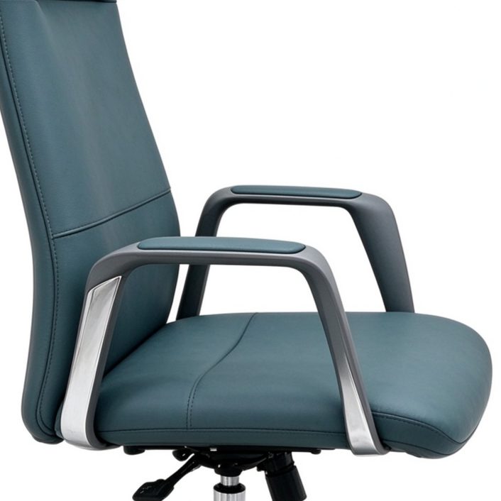 Modern High-Back Chair Ergonomic Manager Office Chair with Metal Revolving Base Luxury Executive Boss Executive Leather Chair detail 4
