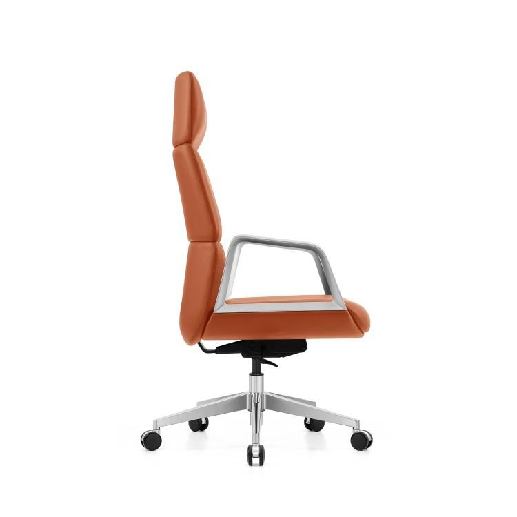 High-Back Executive Office Chair Adjustable Headrest Modern Ergonomic Leather Swivel Conference Comfortable Bureau Chaise Silla detail 2