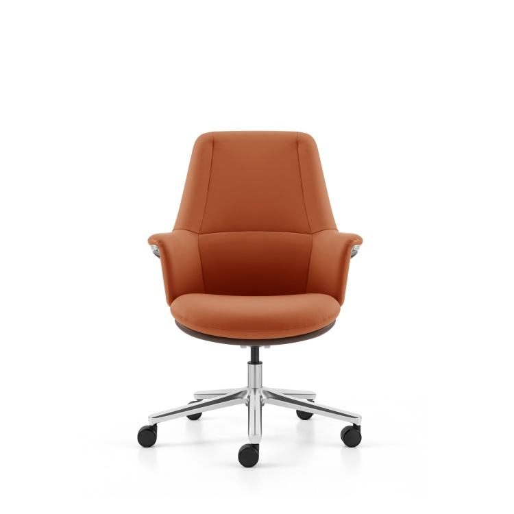 Modern Executive High Back Ergonomic PU Leather Office Chair Aluminum Frame Mechanism Class-3 Gas Fixed detail 4