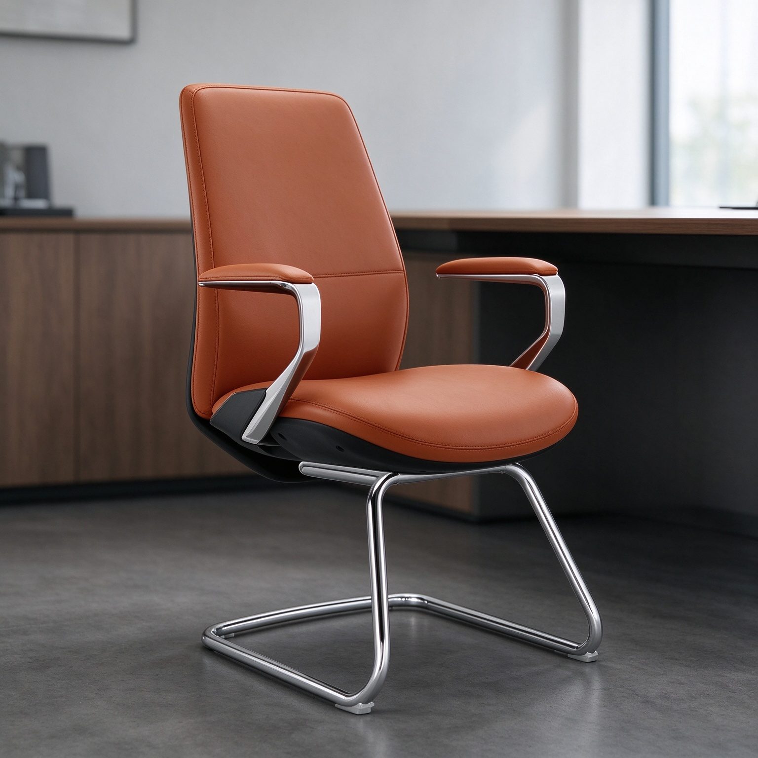 Professional Manufacturer Modern Luxury Ergonomic PU Leather Executive Office Building Home Office Chair detail 6