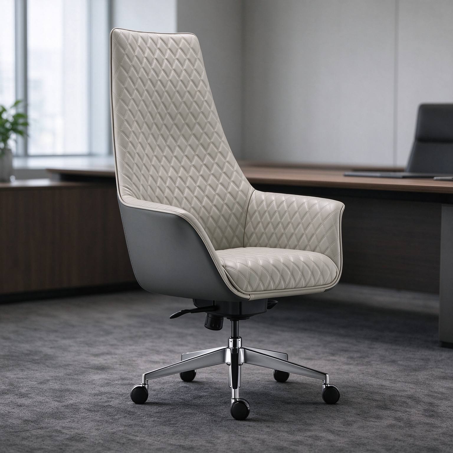 Premium Boss Office Chair Jiwen Mechanism Aluminum 5Star Base Samhong Gas Lift 5 Lock Tilt Silent Casters detail 6