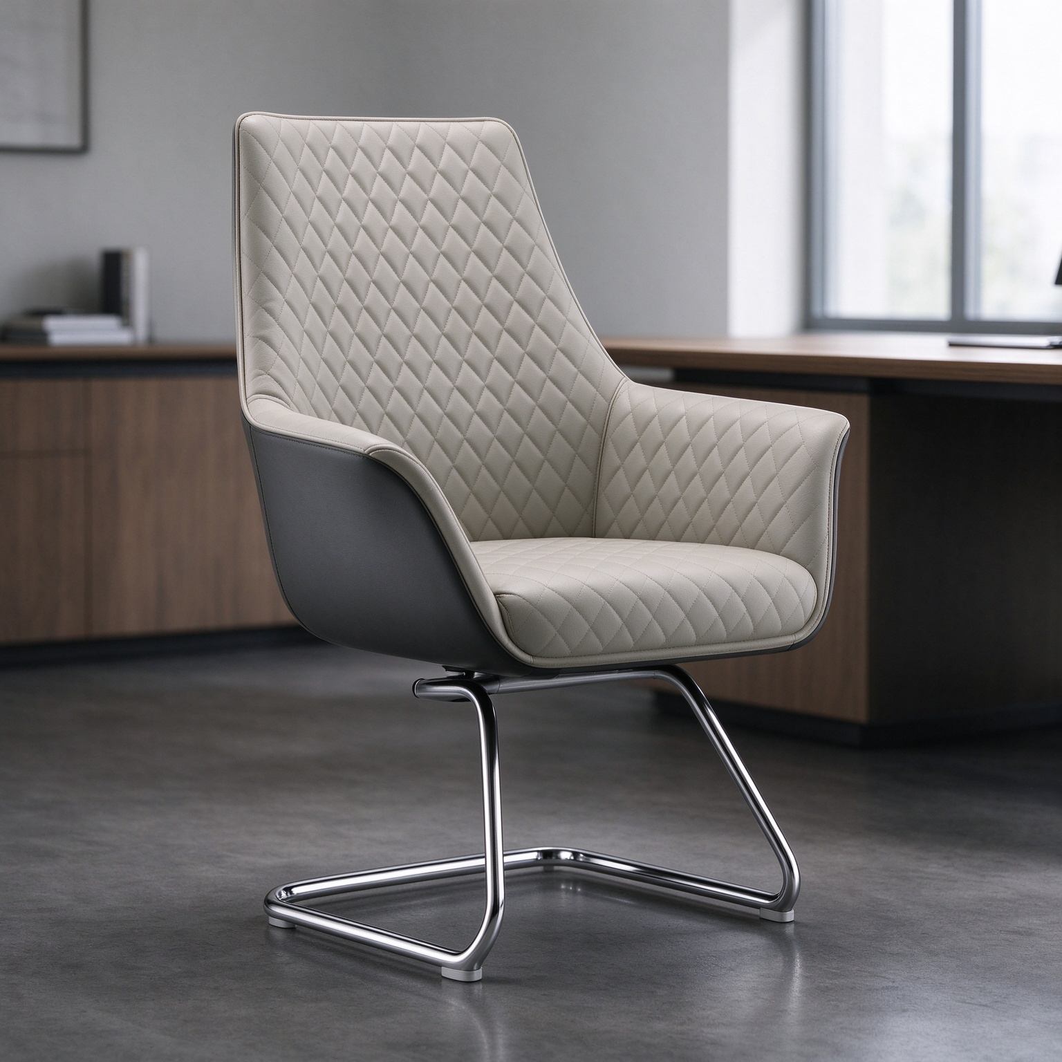 Premium Executive Chair Imported PU Leather Steel Frame Back with Molded Foam 2.0mm Electroplated Steel Frame detail 6