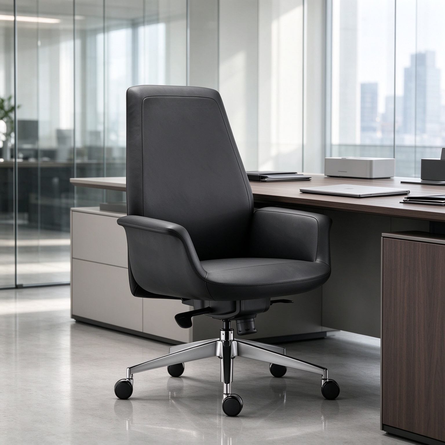 Modern Executive Leather Recliner Swivel Chair Office Luxury Boss Pu Leather Executive Low High-back Office Chair detail 6