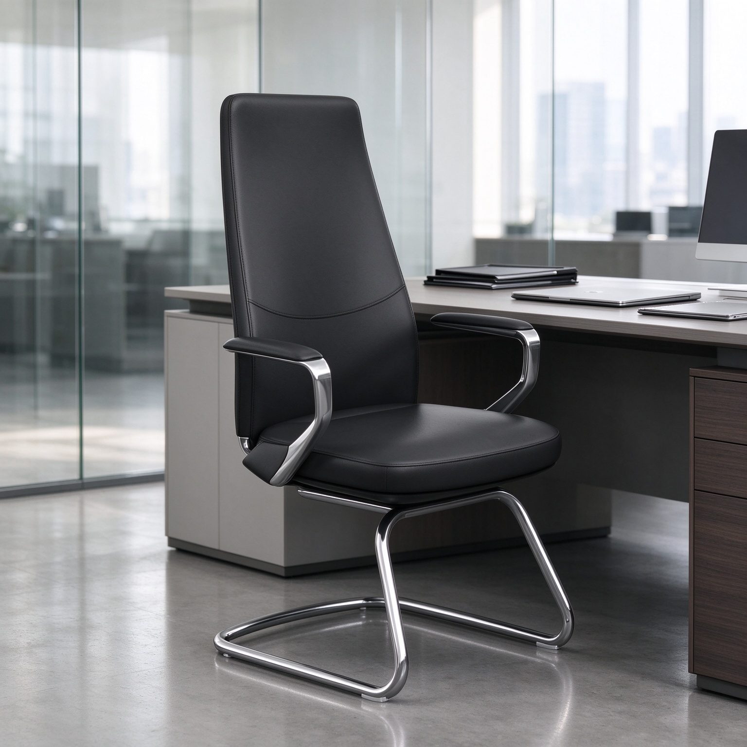 Leather Commercial Executive Visitor Conference Meeting Room Business Ceo Luxury Modern Office Guest Chairs detail 6