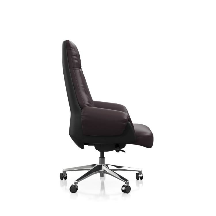 Modern Luxury High-Back Executive Office Chair Adjustable Headrest Ergonomic PU Leather Stainless Steel Frame Seat Swivel Chair detail 2