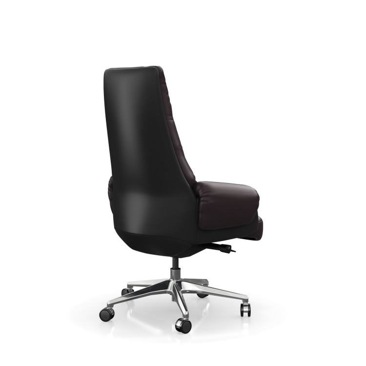 Modern Luxury High-Back Executive Office Chair Adjustable Headrest Ergonomic PU Leather Stainless Steel Frame Seat Swivel Chair detail 3