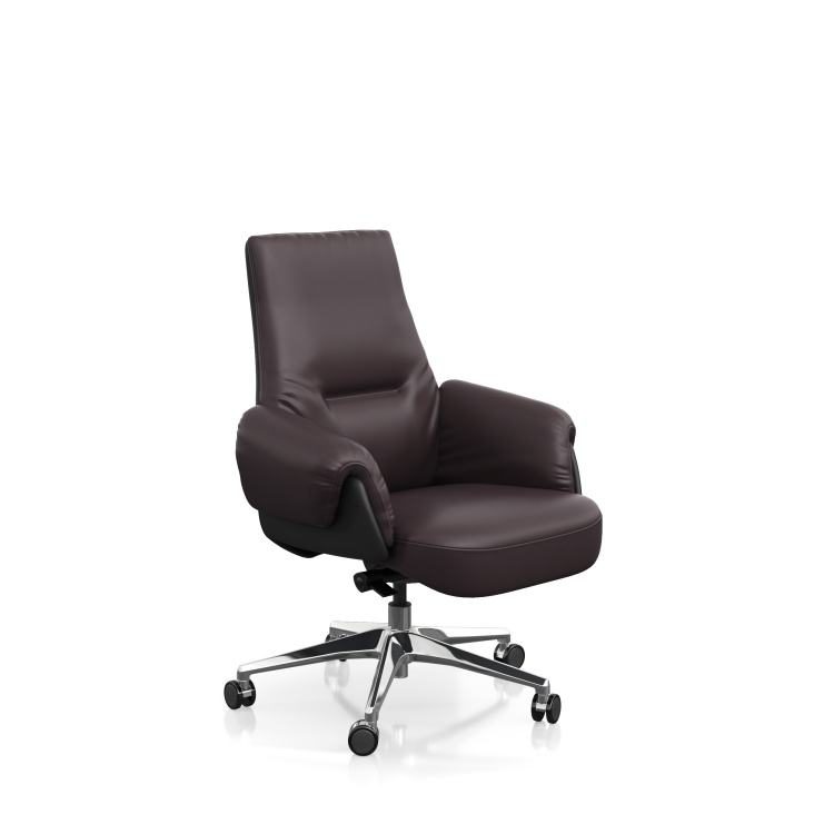Modern Mid Back Ergonomic Executive Office Leather Chair Donati Mechanism 5-Position Lock Synchronous Tilt Office Building detail 1