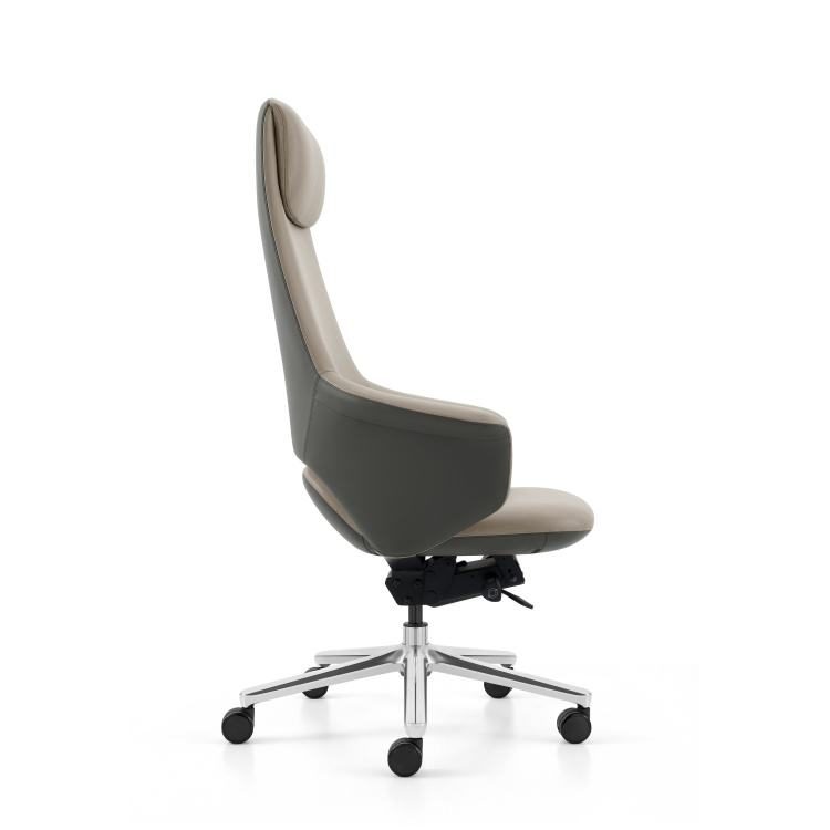 Executive Contemporary Ergonomic Leather Office Chair Fixed Headrest Fixed Armrests 360 Rotating Wide High-Back Office Building detail 2
