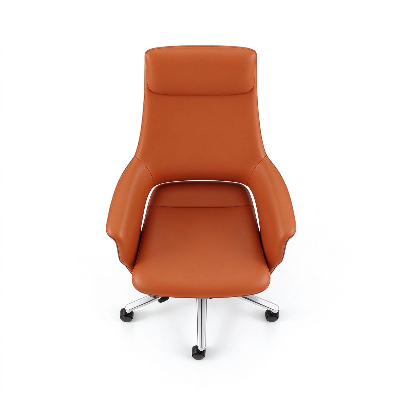Executive Contemporary Ergonomic Leather Office Chair Fixed Headrest Fixed Armrests 360 Rotating Wide High-Back Office Building detail 6