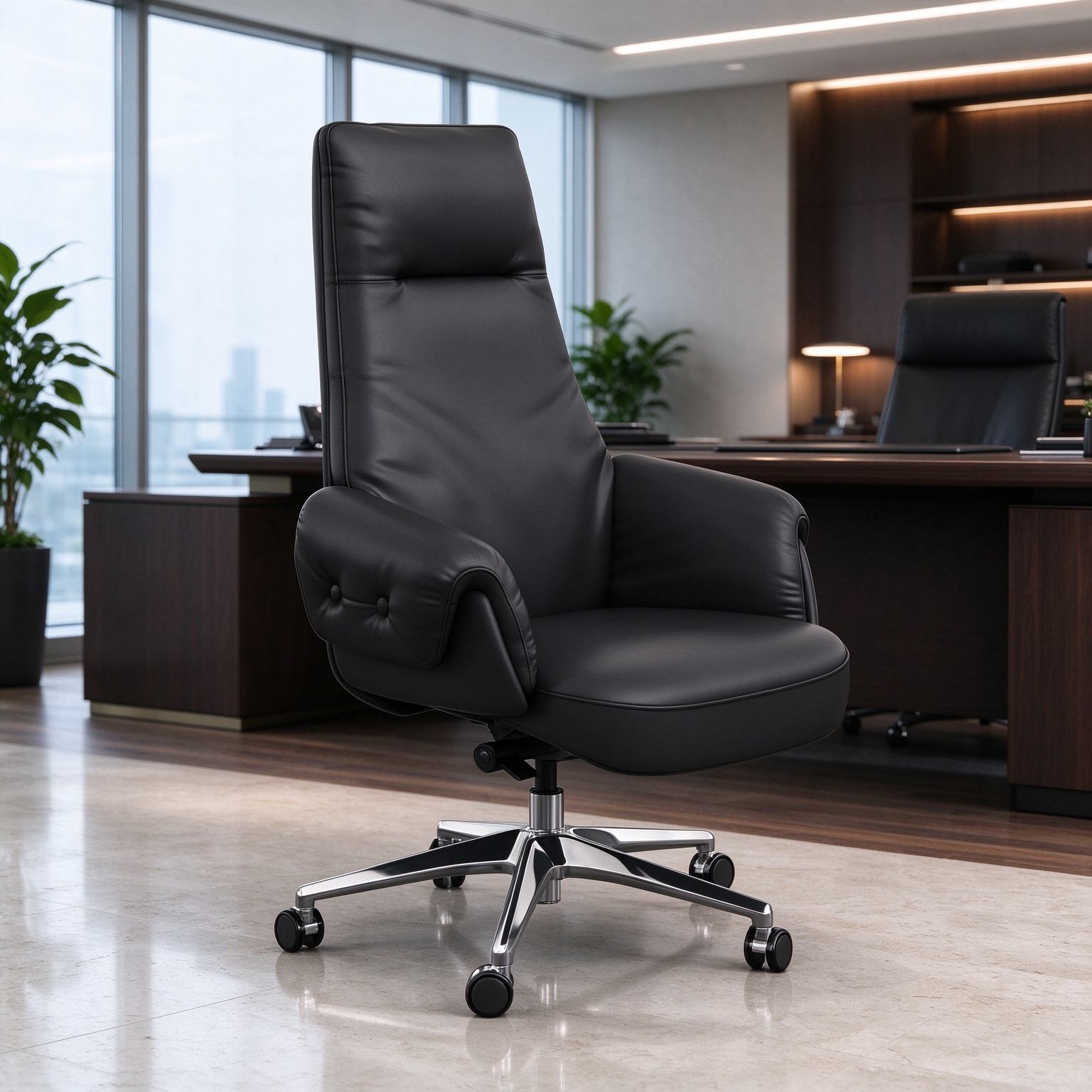 Factory Wholesale High Quality Leather Executive Office Chairs Gray Brown Swivel Chair Office Chair Executive detail 6