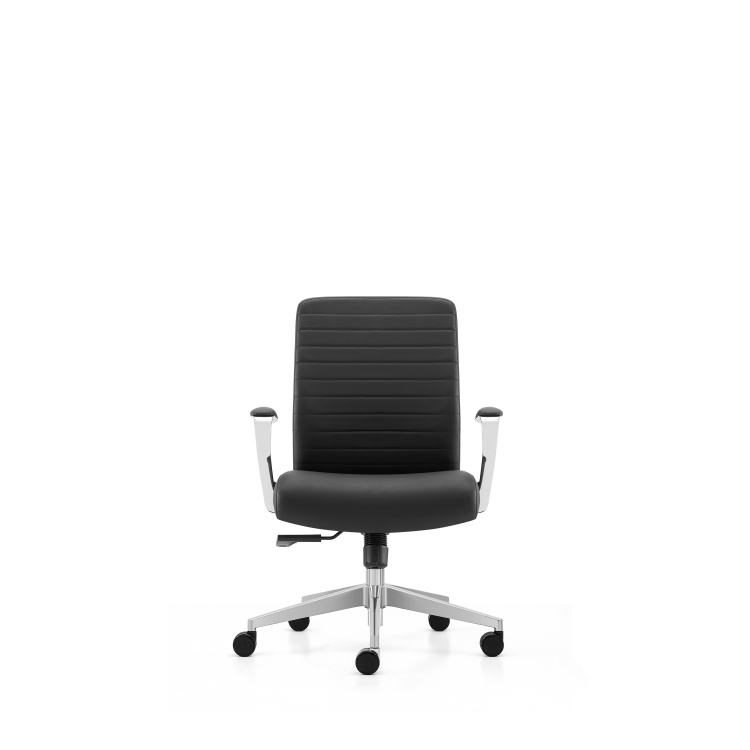 Ergonomic Lift Office Chair Mid Back PU Leather Executive Conference Task Adjustable Swivel detail 4