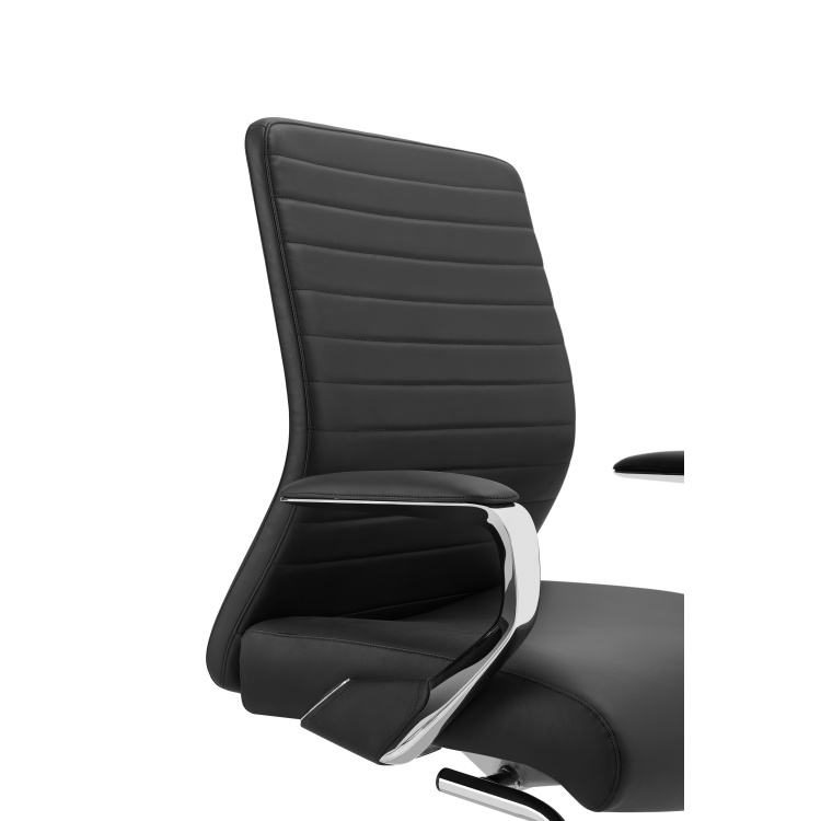 Ergonomic Lift Office Chair Mid Back PU Leather Executive Conference Task Adjustable Swivel detail 5