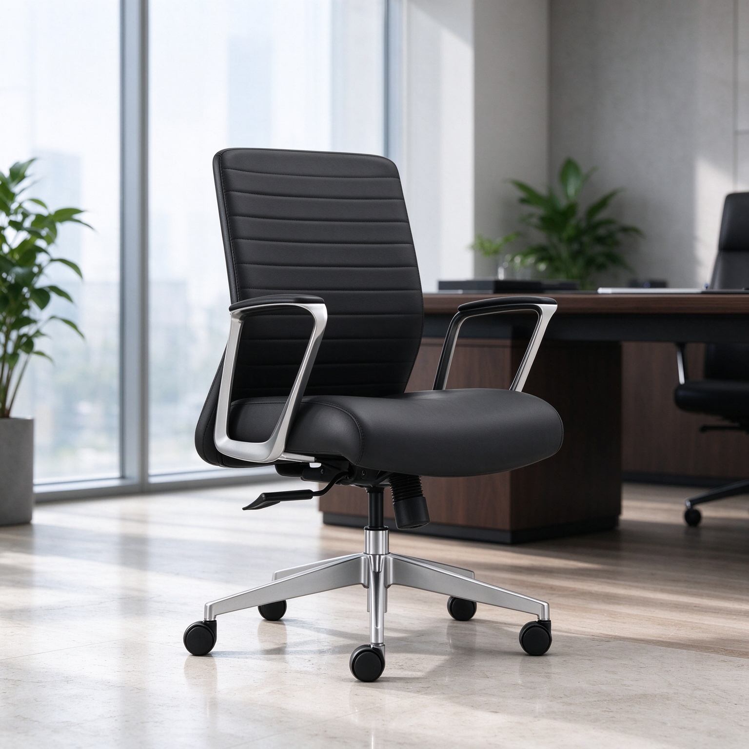 Mid-back Executive Office Chair Dark Gray Base Ergonomic Swivel Desk Chair detail 6