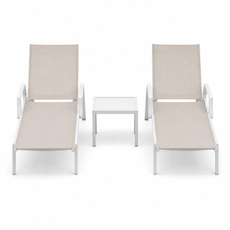 Modern Design Stackable Patio Lounger Chair Swimming Pool Furniture Aluminum Outdoor Chaise Sun Lounge detail 2