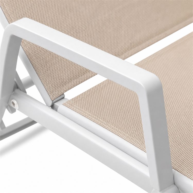 Modern Design Stackable Patio Lounger Chair Swimming Pool Furniture Aluminum Outdoor Chaise Sun Lounge detail 4