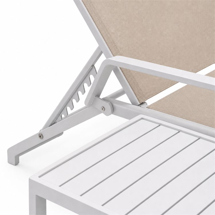 Modern Design Stackable Patio Lounger Chair Swimming Pool Furniture Aluminum Outdoor Chaise Sun Lounge detail 5