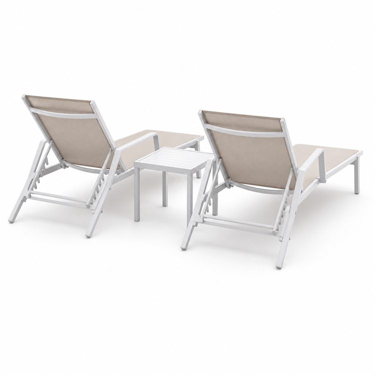Modern Design Stackable Patio Lounger Chair Swimming Pool Furniture Aluminum Outdoor Chaise Sun Lounge detail 6