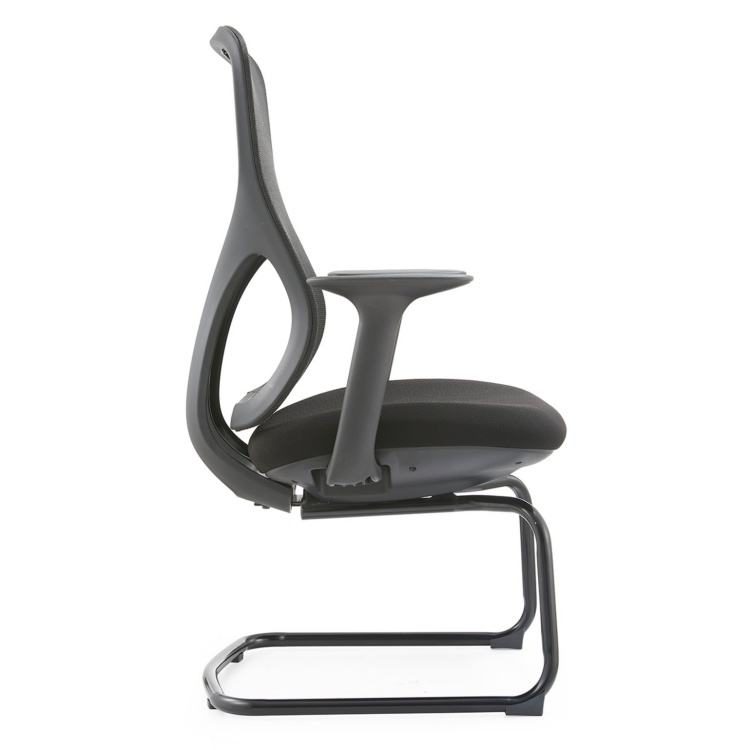 Modern and Comfortable Conference Room Visitor Chair With Fixed Armrest, Black Frame, Suitable for Reception and Meeting Use detail 5