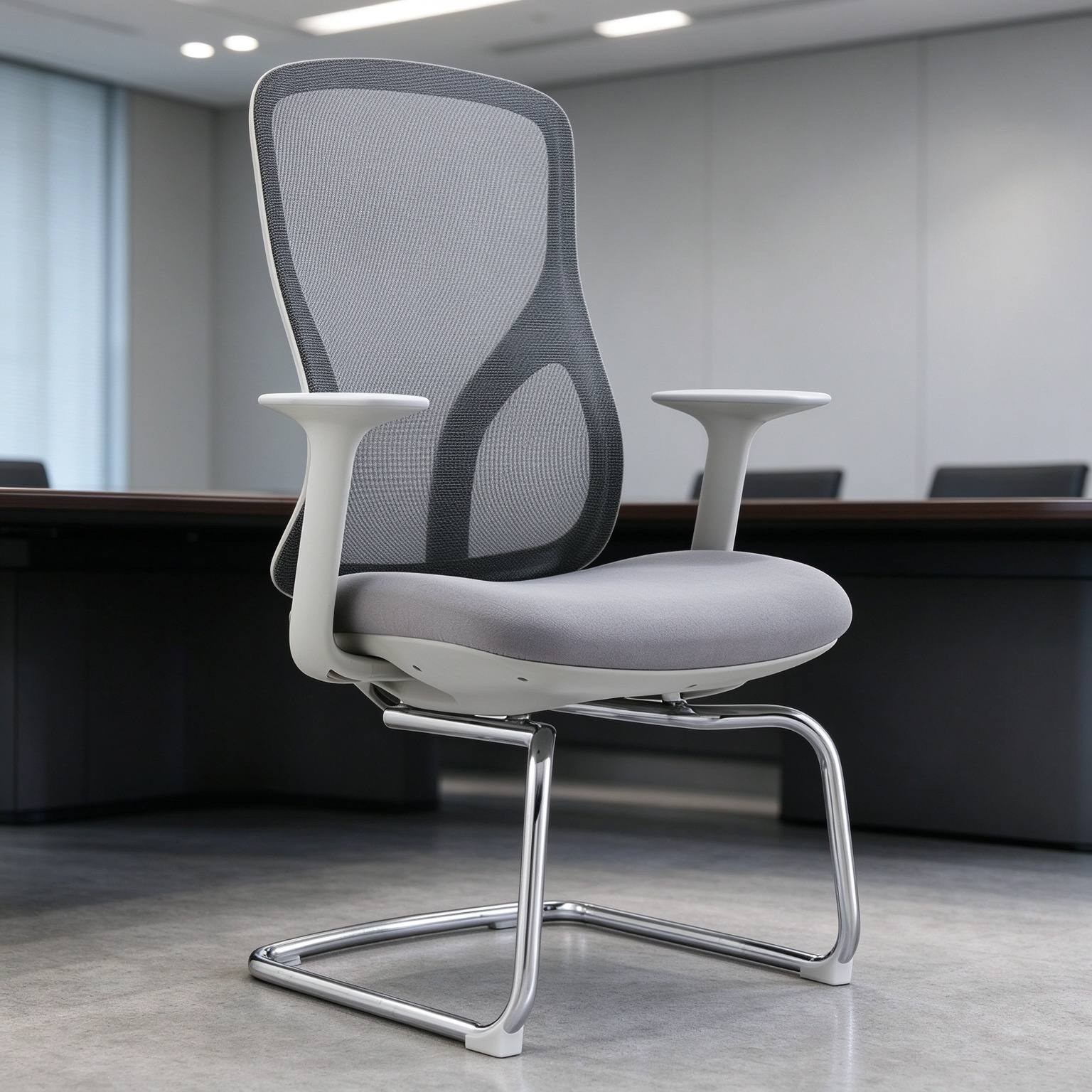 High Quality Modern Design Office Chair with Metal Base Nylon Material Economical Meeting Room Conference Chair detail 6