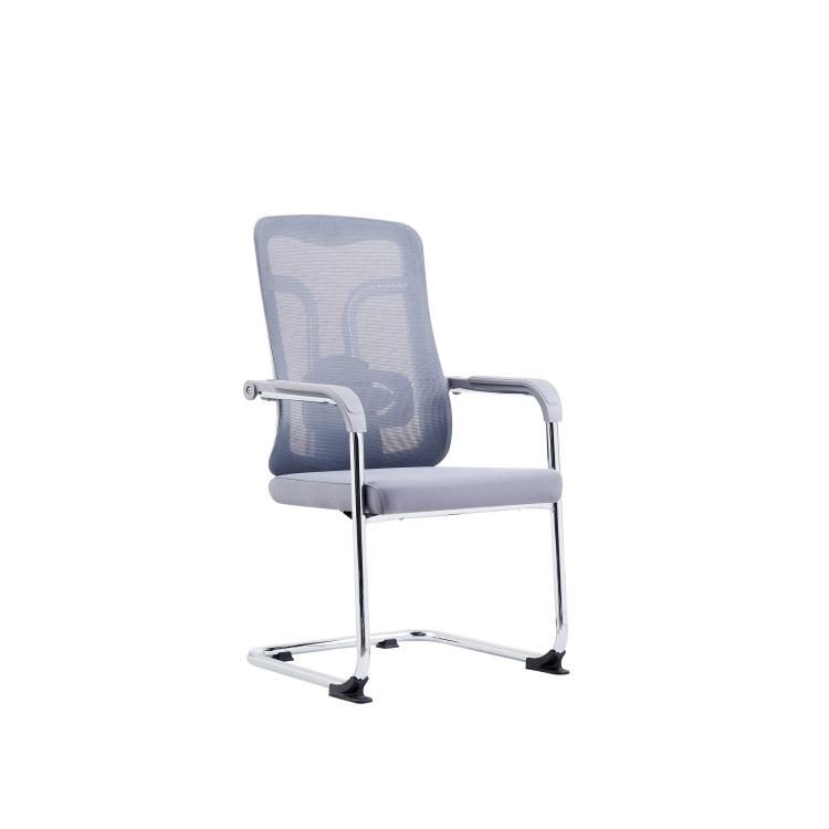China Factory Sell Hot Low Price Office Meeting Chair with Fixed Armrest and U Shape Chrome Legs Mesh Ergonomic Chair detail 1