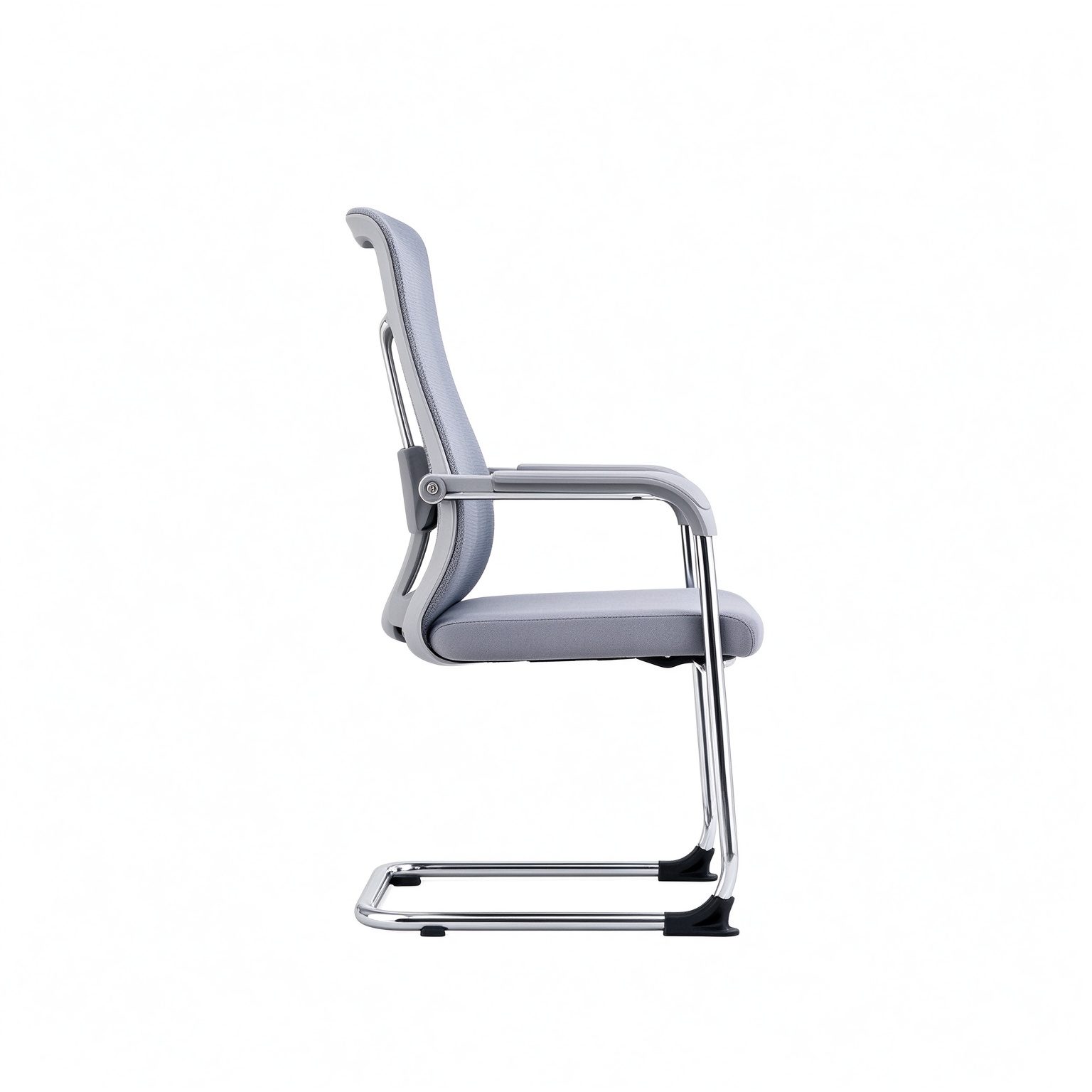 China Factory Sell Hot Low Price Office Meeting Chair with Fixed Armrest and U Shape Chrome Legs Mesh Ergonomic Chair detail 2