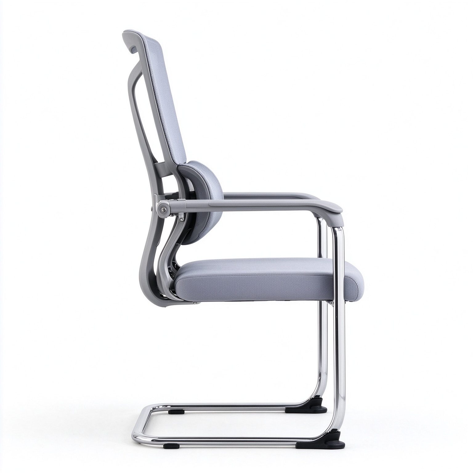 Ergonomic Modern Mesh Conference Chair Dual Lumbar Support 1.8mm Chrome Cantilever Frame Fixed Armrests Meeting Room detail 2