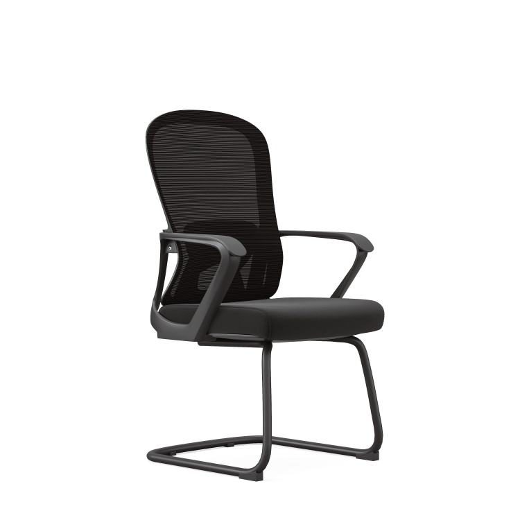 Modern Ergonomic Adjustable Height Fixed Armrest Mid Back Mesh Aluminum Frame Staff Task Chair for Home Office Use Visitors detail 1