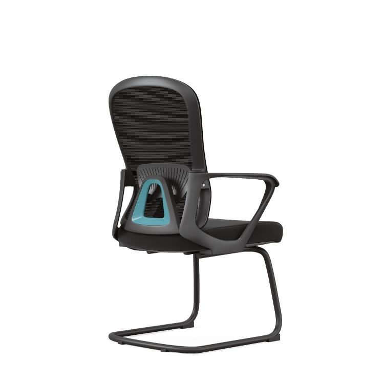 Modern Ergonomic Adjustable Height Fixed Armrest Mid Back Mesh Aluminum Frame Staff Task Chair for Home Office Use Visitors detail 2