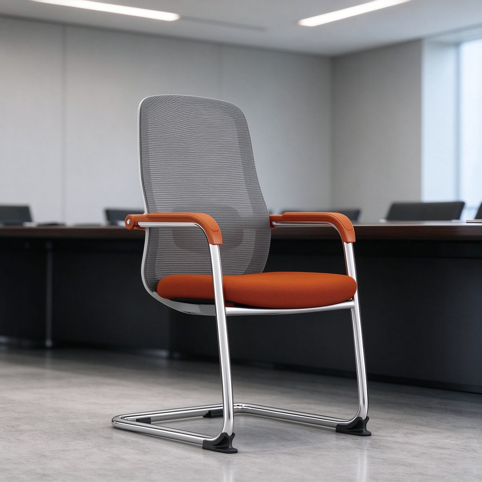 2026 Low Price Executive Mesh Chair Cantilever Base Comfortable Fabric Ergonomic Office Hotel Training Visitor Meeting Chair detail 6