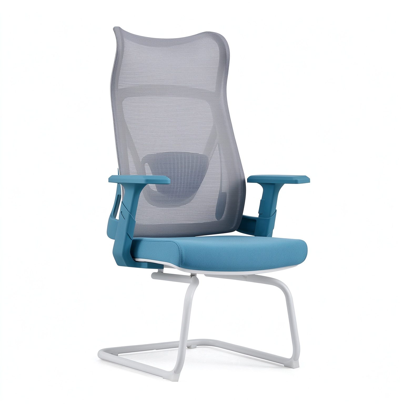 Hot Sale Modern Durable Fixed Armrest L-Shape Leg Office Executive Mesh Chair Series Chairs Furniture detail 1