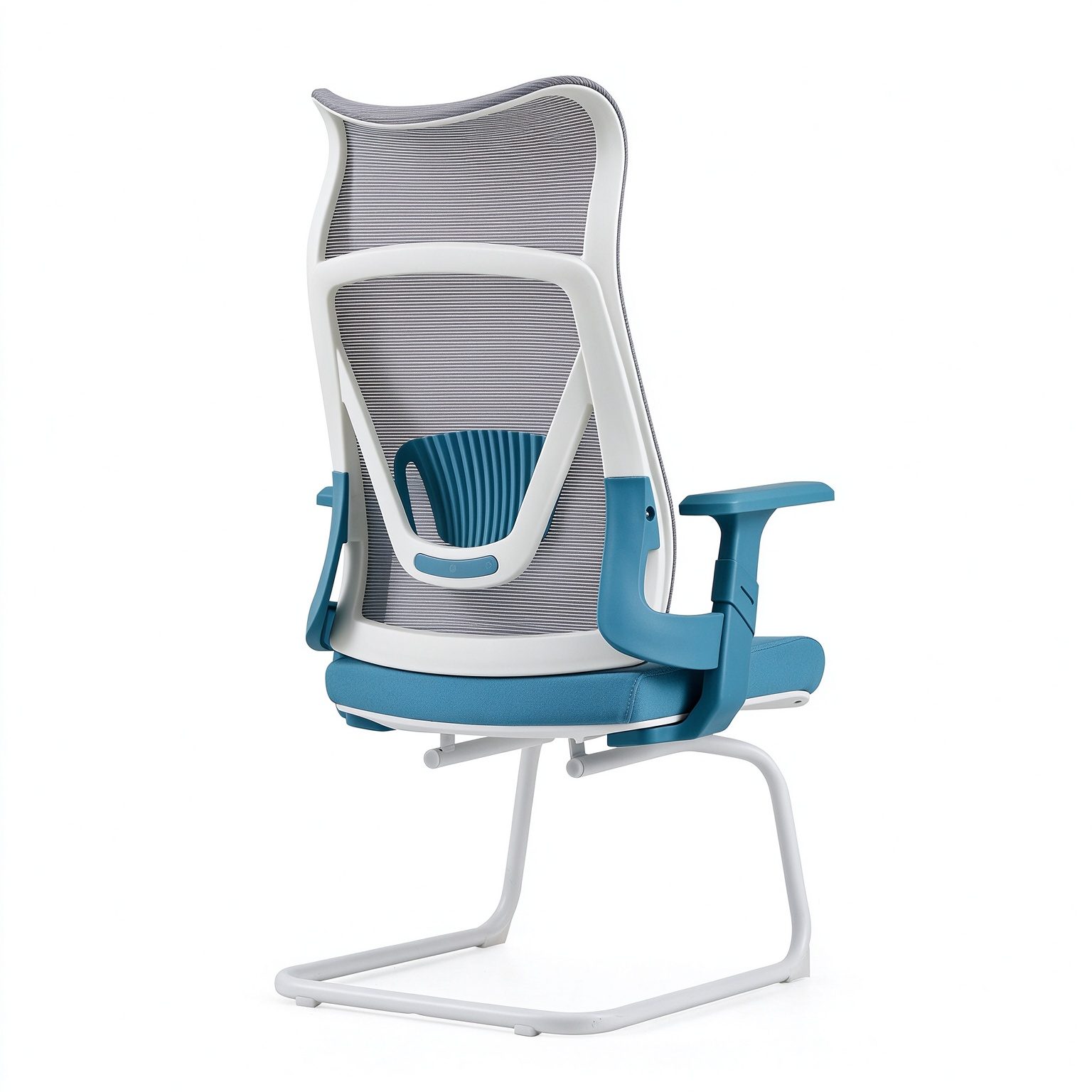 Hot Sale Modern Durable Fixed Armrest L-Shape Leg Office Executive Mesh Chair Series Chairs Furniture detail 3
