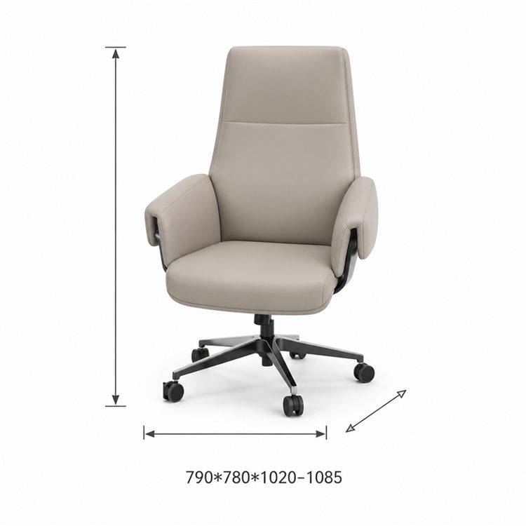 Luxury Ergonomic PU Leather Rolling Swivel Chair with Wheels Chair Executive Office Furniture Boss Office Chair detail 5