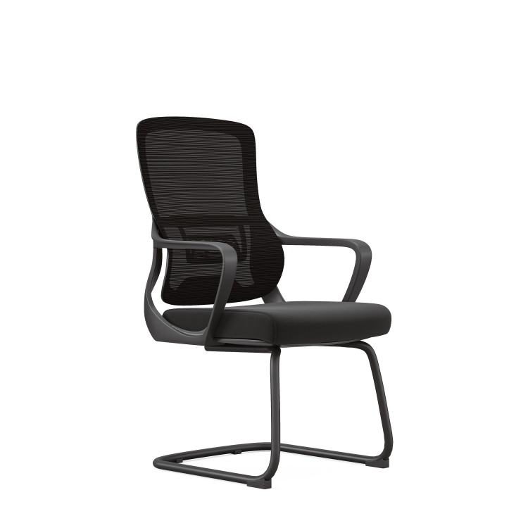 Contemporary Ergonomic Executive Office Chair with Grey Mesh Red Fixed Armrests detail 1