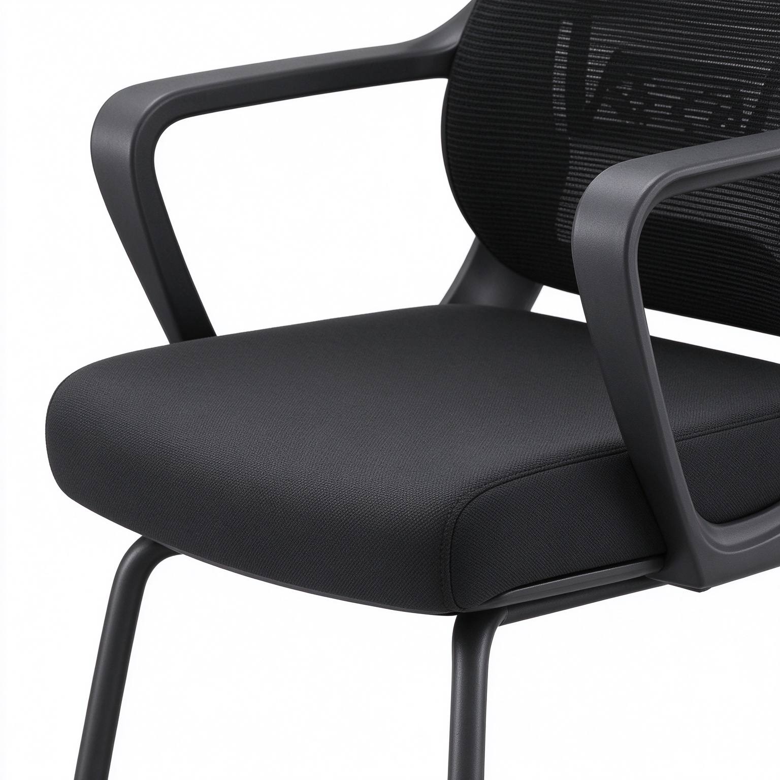 Contemporary Ergonomic Executive Office Chair with Grey Mesh Red Fixed Armrests detail 5