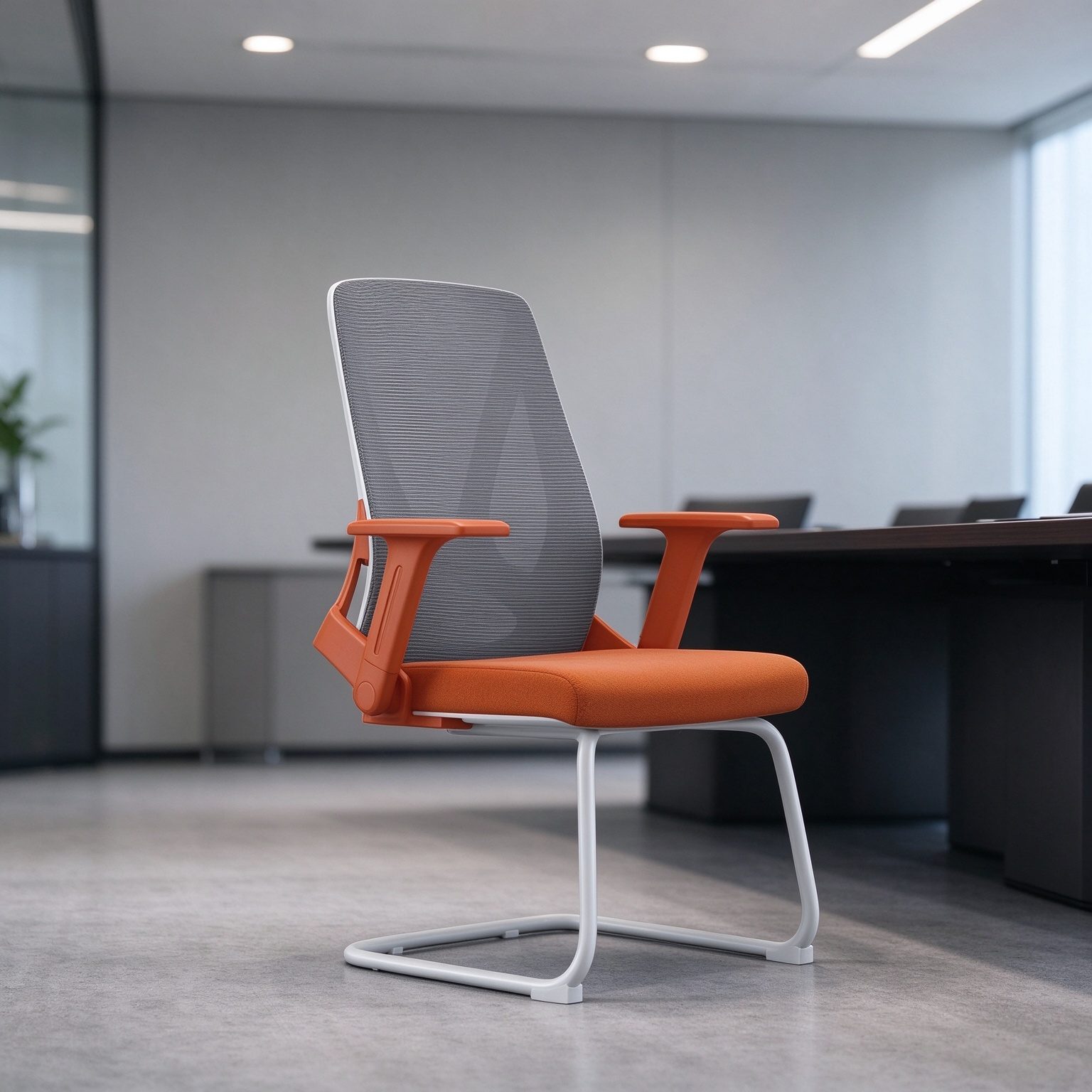 Modern Guest Chair Ergonomic Office Mesh Chair with Durable Fabric Reception Conference Chair detail 6