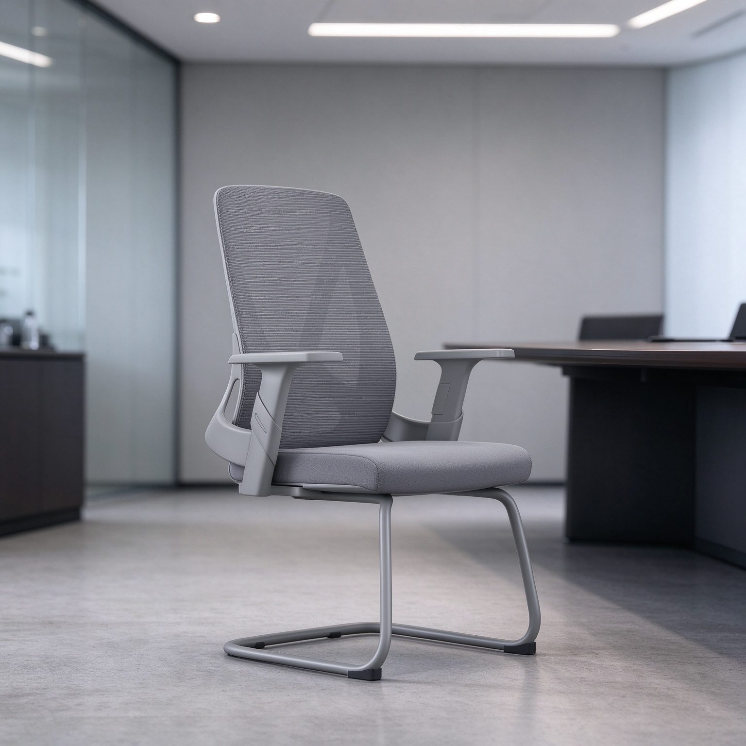 Advanced Mesh Office Work Station Chair With Fixed Chromed Legs Office Guests Staff Chair for Conference Room detail 6