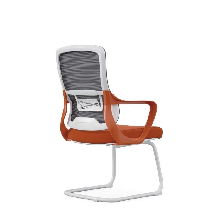 Reception Room Mesh Chair Conference Mid Back Metal Base Computer Chair Hall Visitor Office Chair Without Wheels detail 2