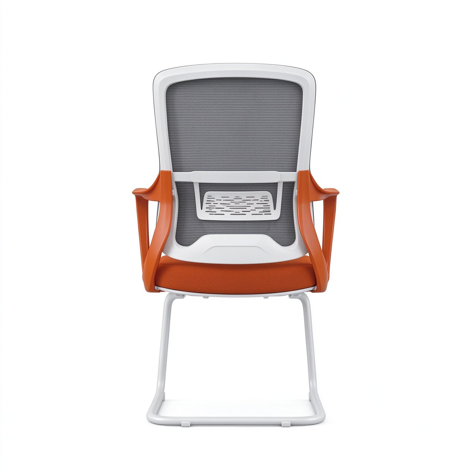 Reception Room Mesh Chair Conference Mid Back Metal Base Computer Chair Hall Visitor Office Chair Without Wheels detail 3