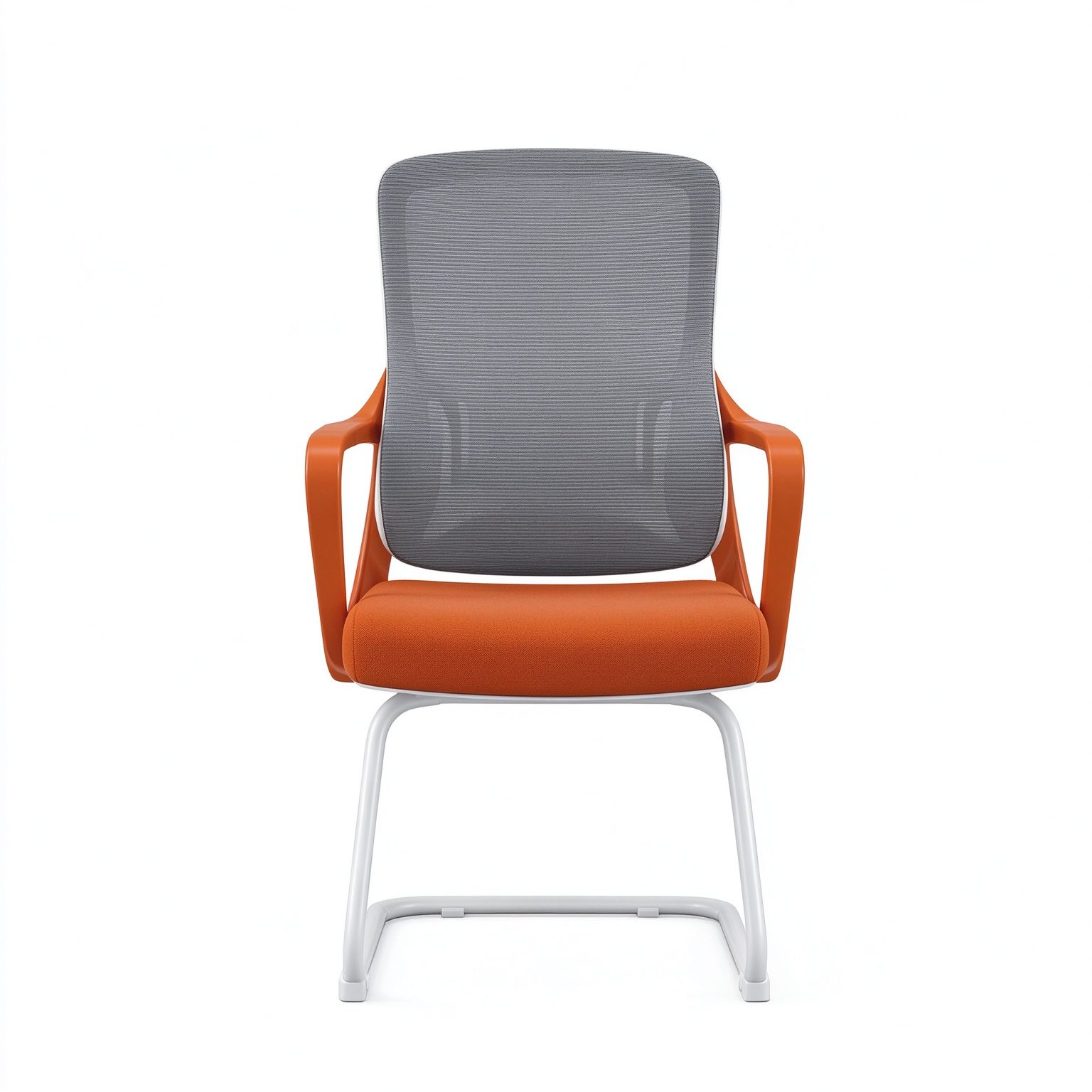Reception Room Mesh Chair Conference Mid Back Metal Base Computer Chair Hall Visitor Office Chair Without Wheels detail 4