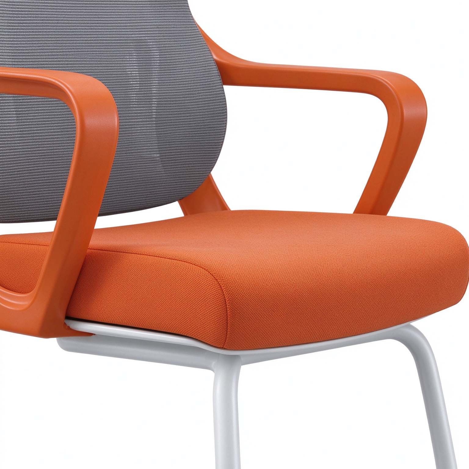 Reception Room Mesh Chair Conference Mid Back Metal Base Computer Chair Hall Visitor Office Chair Without Wheels detail 5