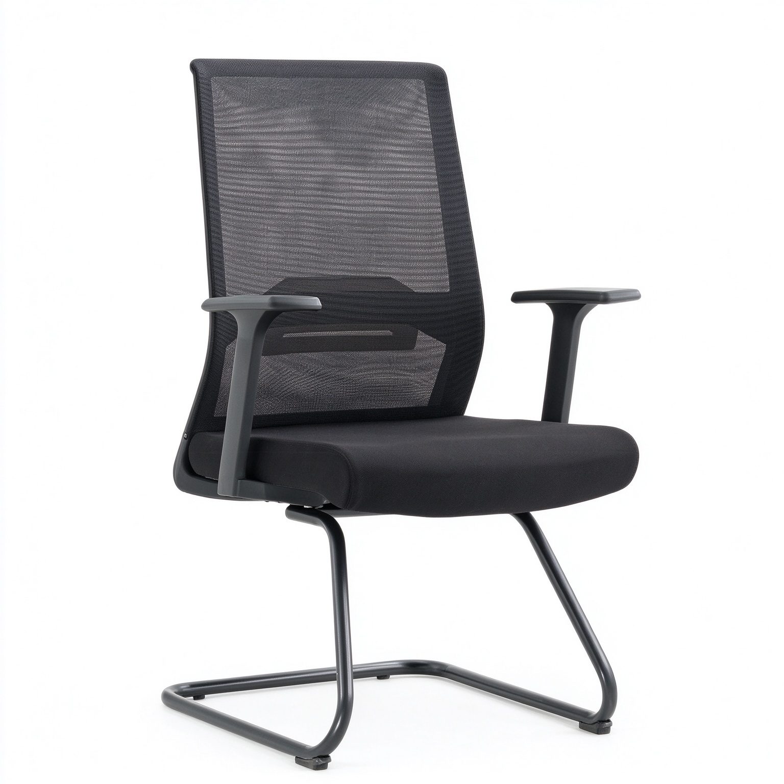 Lifting Waist Non Swivel Mesh Office Visitor Meeting Bow Chair With Fixed Arm Office Furniture Lab Work Station Computer Chair detail 1