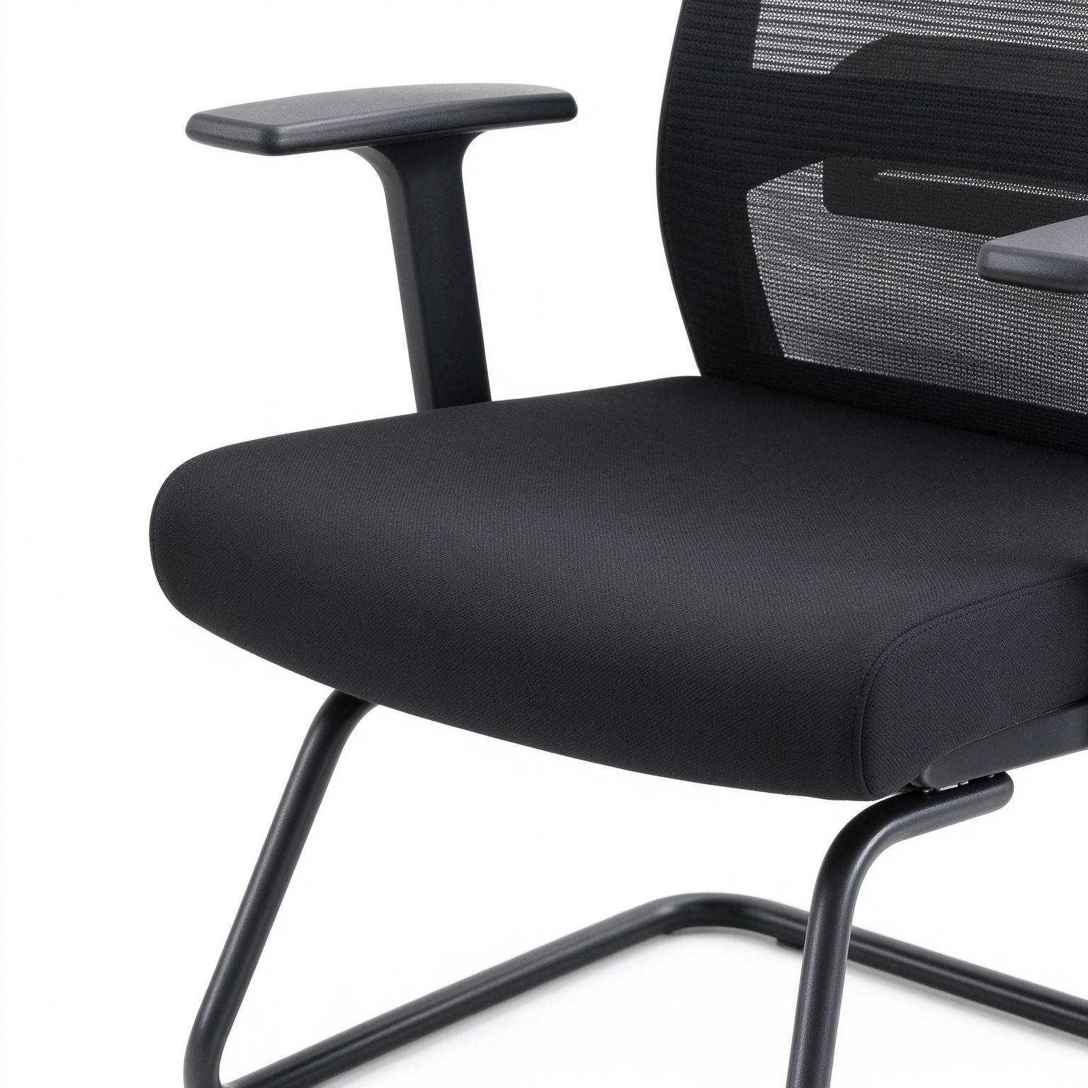 Lifting Waist Non Swivel Mesh Office Visitor Meeting Bow Chair With Fixed Arm Office Furniture Lab Work Station Computer Chair detail 5