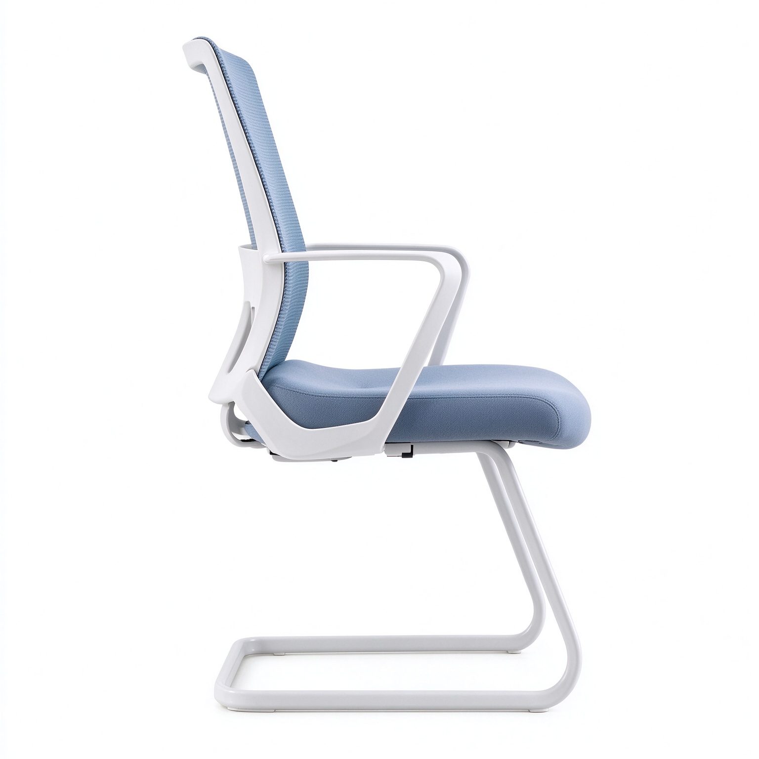 Commercial Fixed Arms Office Executive Chair With Chrome Base Mesh Lumbar Back Office Chair With Stretch Fabric Cushion detail 2