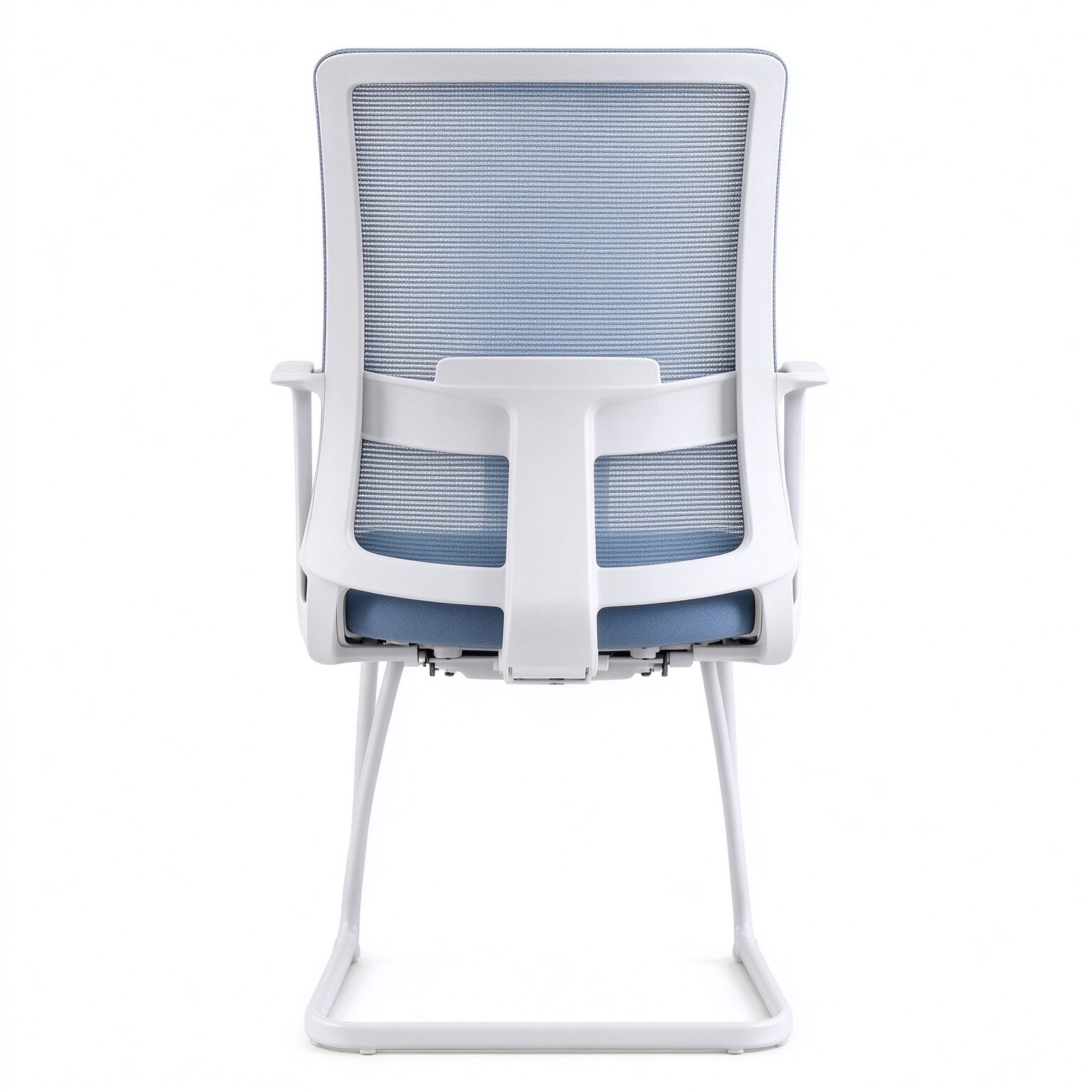 Commercial Fixed Arms Office Executive Chair With Chrome Base Mesh Lumbar Back Office Chair With Stretch Fabric Cushion detail 3